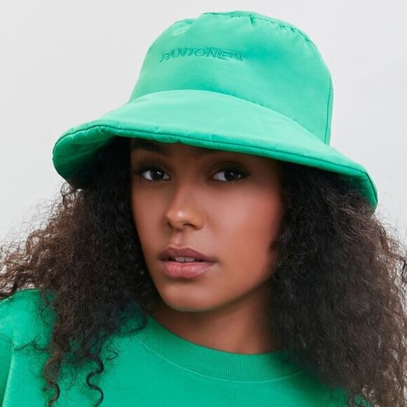 Forever 21 Embroidered Pantone Bucket Hat, Green - NWT - Picture 1 of 5